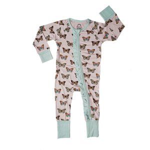 Emerson Flutterby Ruffle Bamboo Baby Convertible Footie Pajama NEW